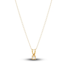 Children's Diamond Solitaire Necklace 14K Yellow Gold 13&quot; (I/I3)