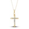Thumbnail Image 1 of Children's Crucifix Pendant Necklace 14K Two-Tone Gold 13"