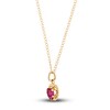 Thumbnail Image 2 of Children's Lab-Created Ruby Heart Pendant Necklace 14K Yellow Gold 13"