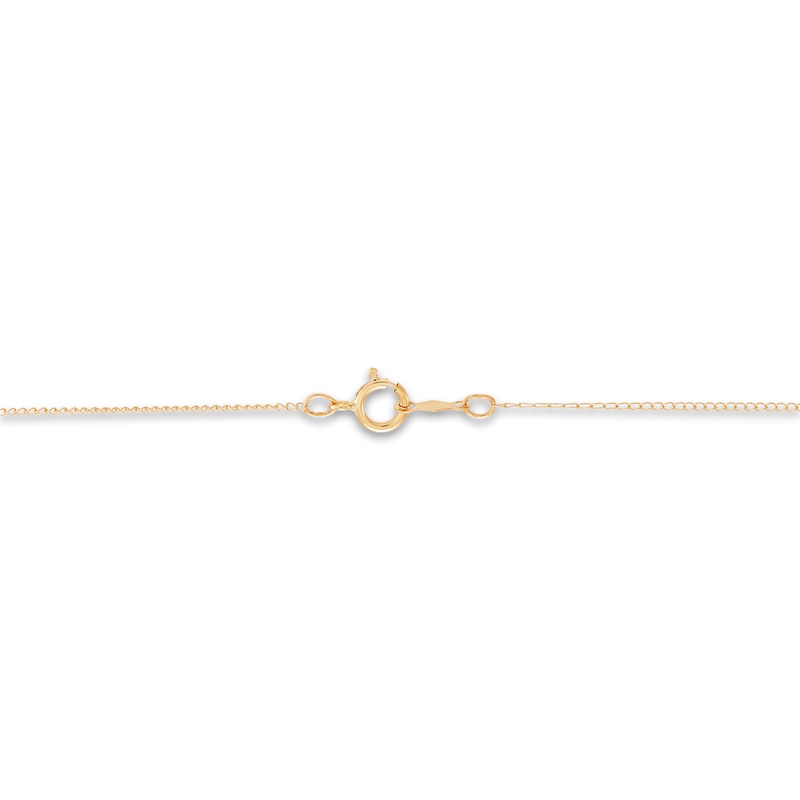 Main Image 3 of Children's Lab-Created Ruby Heart Pendant Necklace 14K Yellow Gold 13"