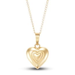 Children's Locket Heart Pendant Necklace 14K Yellow Gold 13&quot;