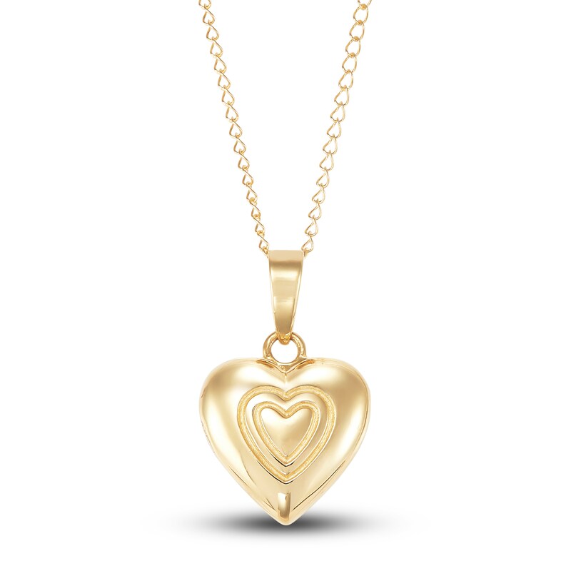 Gold Heart Shaped Locket Pendant