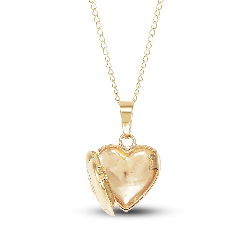 Main Image 2 of Children's Locket Heart Pendant Necklace 14K Yellow Gold 13"
