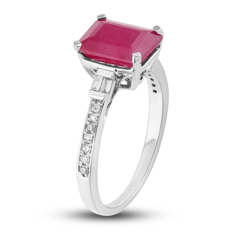 Natural Ruby Engagement Ring 1/6 ct tw 14K White Gold