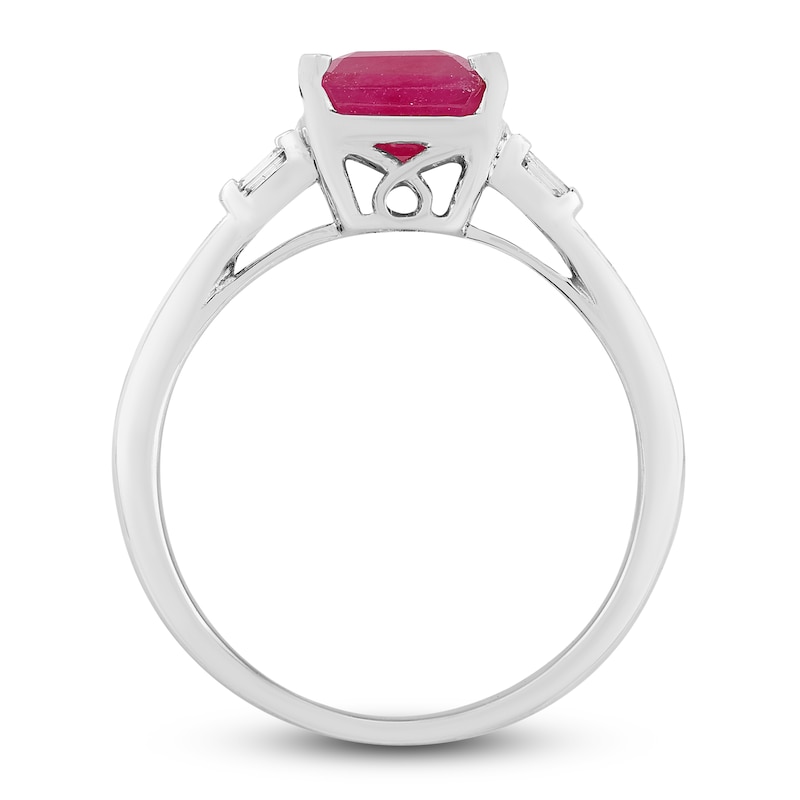 Main Image 3 of Natural Ruby Engagement Ring 1/6 ct tw 14K White Gold