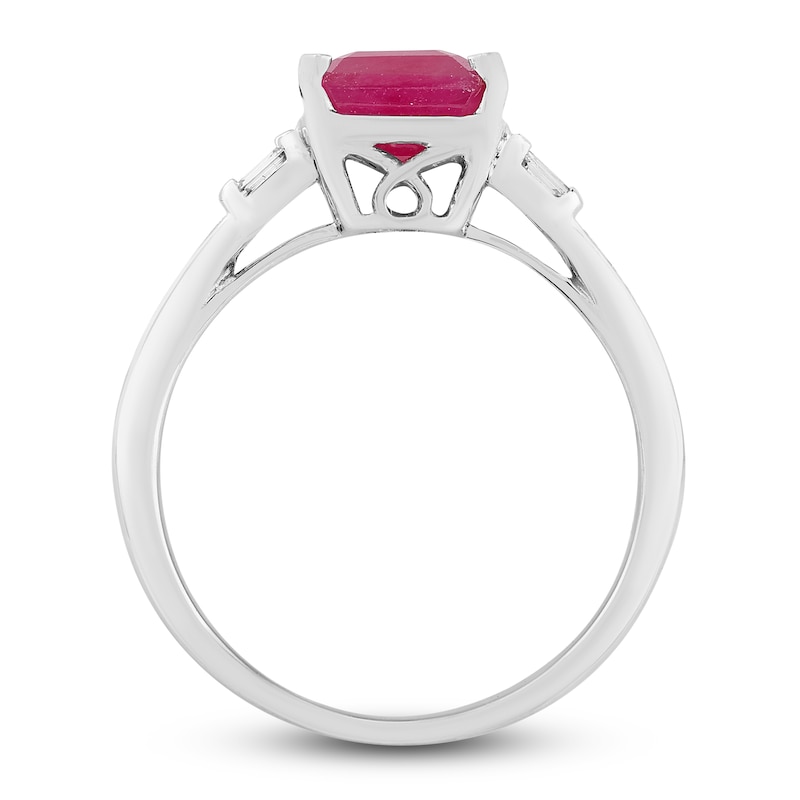 Natural Ruby Engagement Ring 1/6 ct tw 14K White Gold