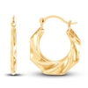 Thumbnail Image 0 of Swirled Round Hoop Earrings 14K Yellow Gold