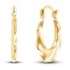 Thumbnail Image 1 of Swirled Round Hoop Earrings 14K Yellow Gold