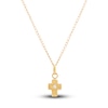 Thumbnail Image 1 of Children's Cross Pendant Necklace Diamond Accents 14K Yellow Gold 13"