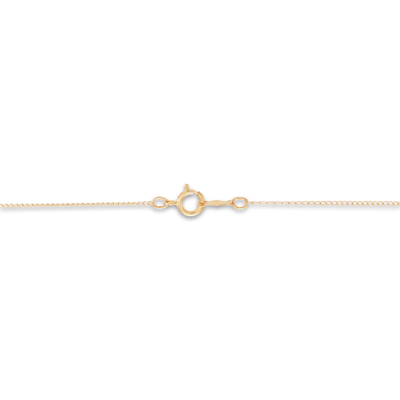 Main Image 3 of Children's Cross Pendant Necklace Diamond Accents 14K Yellow Gold 13"