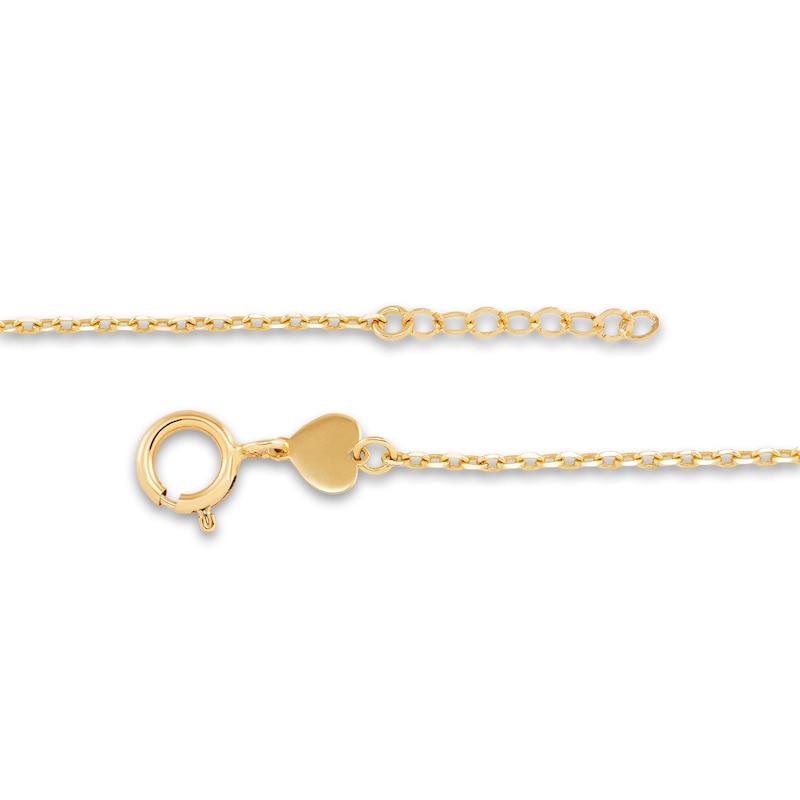 Main Image 2 of Children's Cross Station Bracelet Diamond Accents 14K Yellow Gold 6" Adj.
