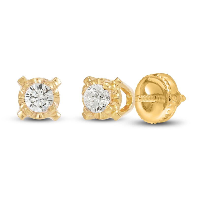 Main Image 1 of Children's Diamond Stud Earrings 1/20 ct tw Round 14K Yellow Gold