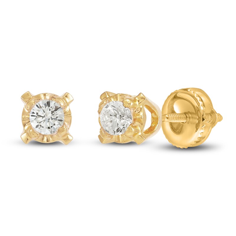 Children's Diamond Stud Earrings 1/20 ct tw Round 14K Yellow Gold