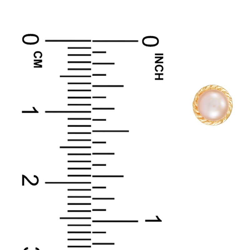 Main Image 3 of Children's Pink Freshwater Cultured Pearl Stud Earrings 14K Yellow Gold