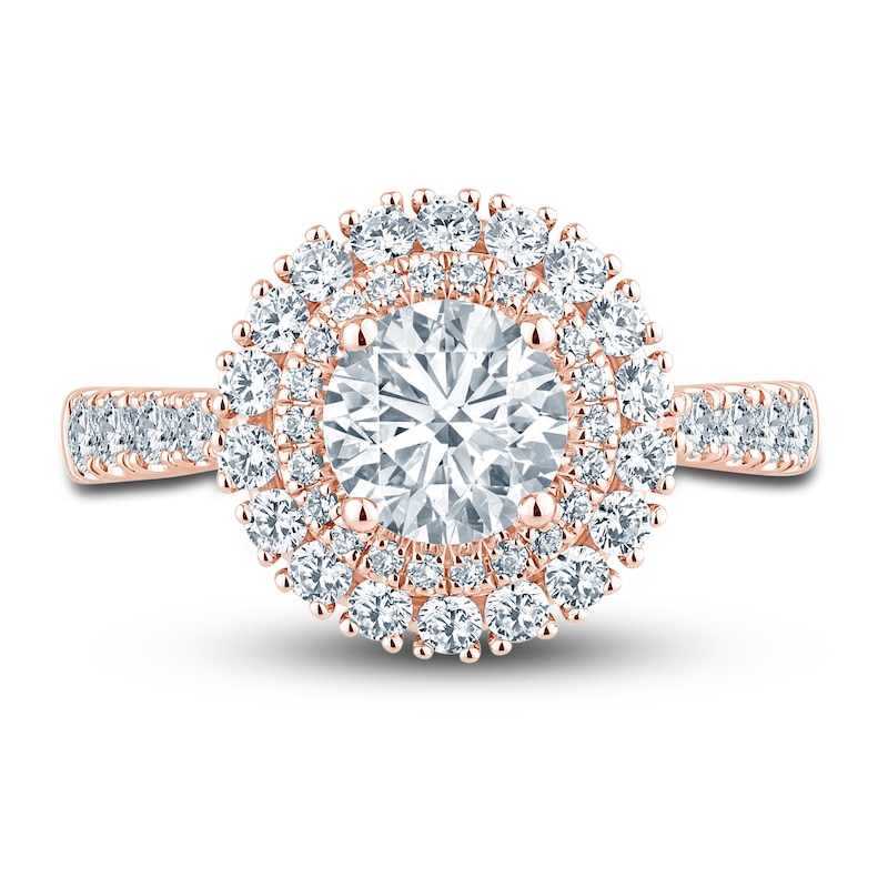 Pnina Tornai Lab-Created Diamond Engagement Ring 1-7/8 ct tw Round 14K Rose Gold