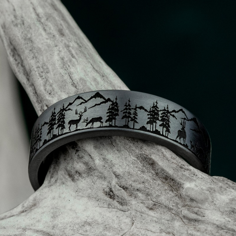 Main Image 4 of Men's Wilderness Wedding Band Tantalum