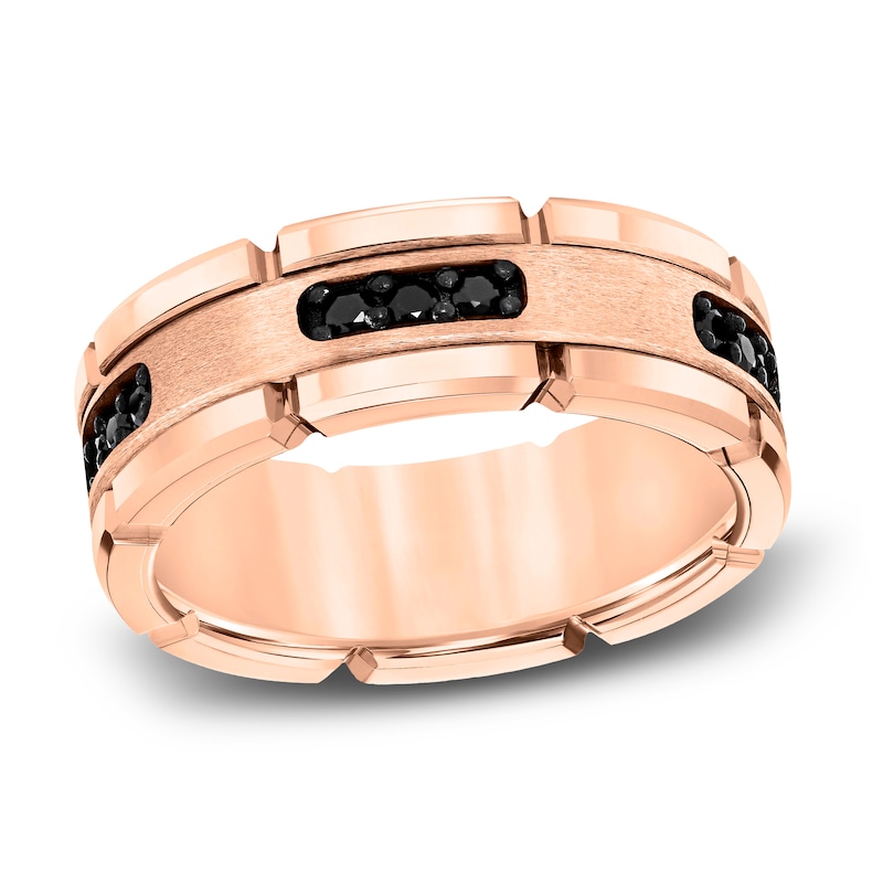 Main Image 1 of Black Diamond Wedding Band 1/3 ct tw Round Tungsten