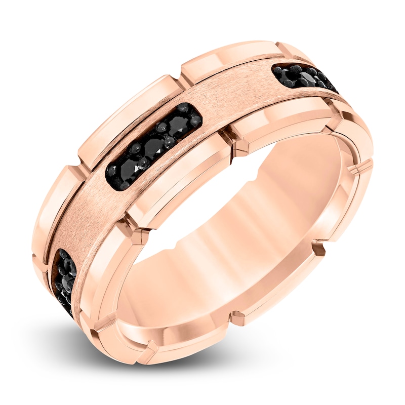Main Image 2 of Black Diamond Wedding Band 1/3 ct tw Round Tungsten