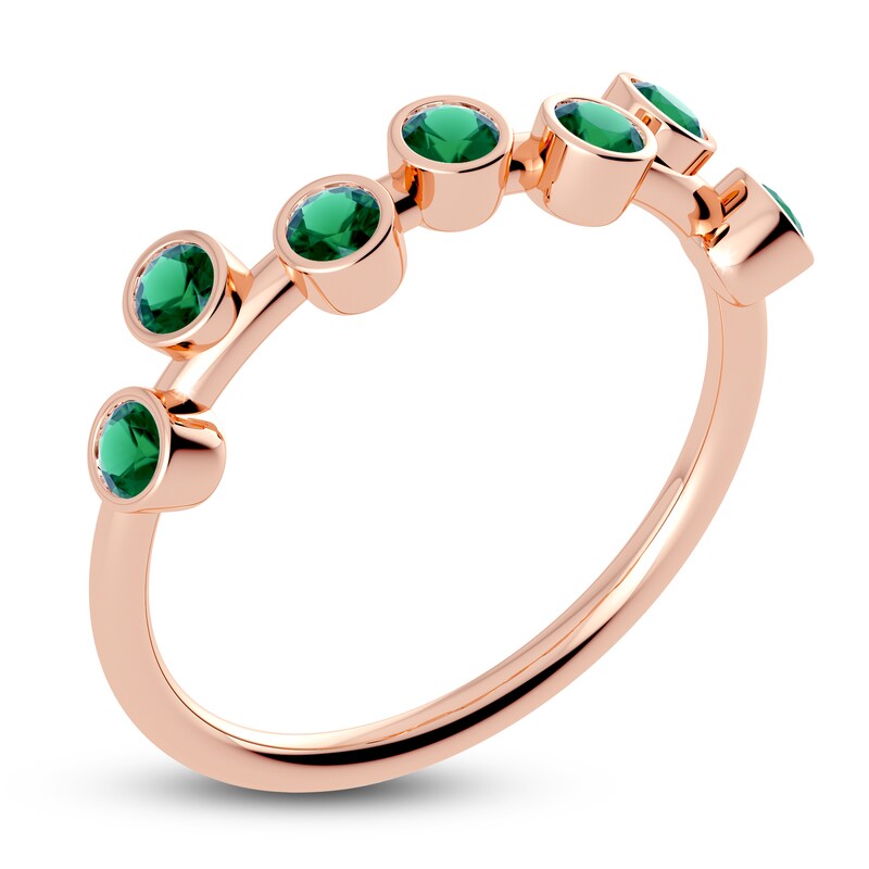 Main Image 2 of Juliette Maison Natural Emerald Ring 10K Rose Gold