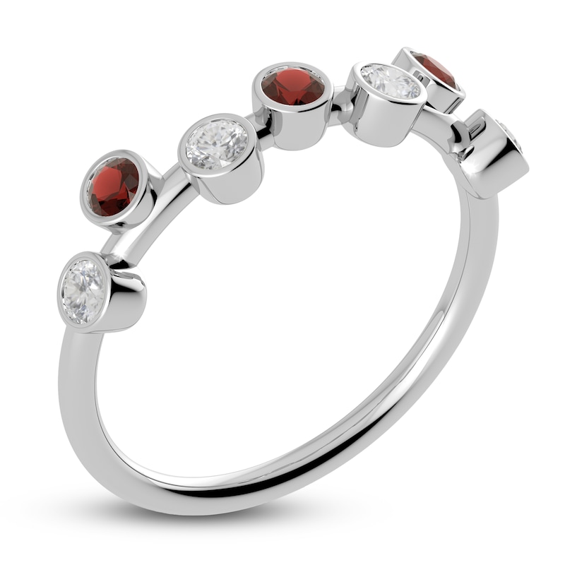 Main Image 2 of Juliette Maison Natural Garnet & Natural White Sapphire Ring 10K White Gold