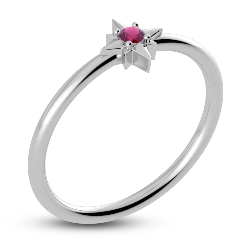 Main Image 2 of Juliette Maison Natural Rhodolite Garnet Starburst Ring 10K White Gold