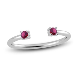 Juliette Maison Natural Rhodolite Garnet Cuff Ring 10K White Gold