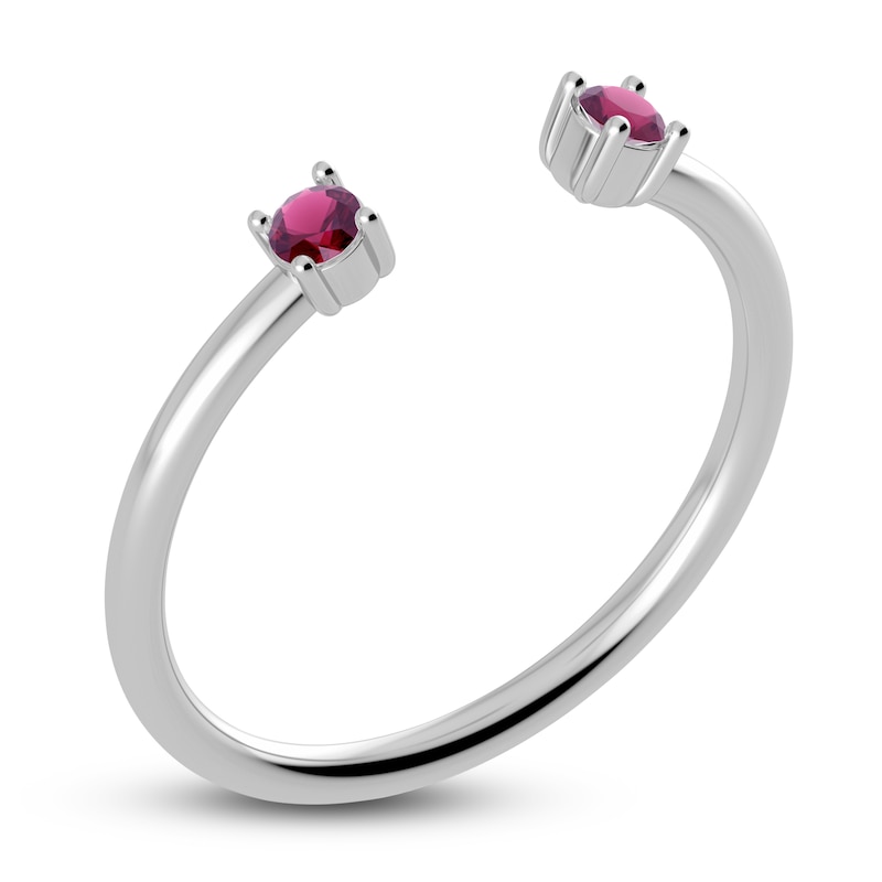 Main Image 2 of Juliette Maison Natural Rhodolite Garnet Cuff Ring 10K White Gold