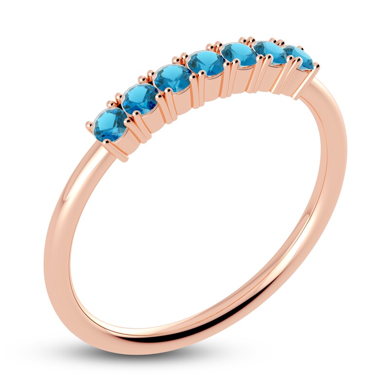 Main Image 2 of Juliette Maison Natural Blue Zircon Half Eternity Ring 10K Rose Gold