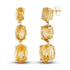 Natural Citrine Dangle Earrings 10K Yellow Gold