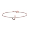 Thumbnail Image 1 of Juliette Maison Black Diamond Station Name Bracelet 1/4 ct tw Round 10K Rose Gold