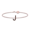 Thumbnail Image 0 of Juliette Maison Black Diamond Station Name Bracelet 1/4 ct tw Round 10K Rose Gold