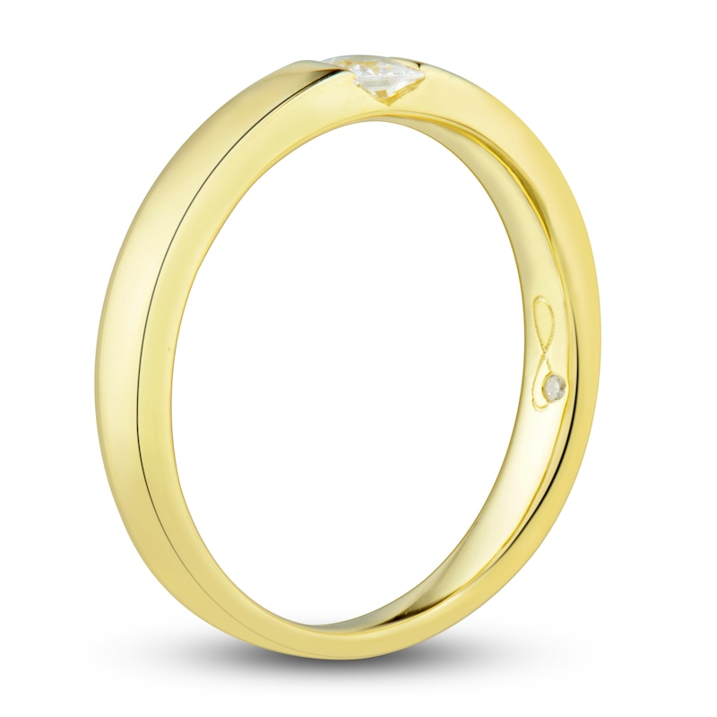 Main Image 2 of Men's Diamond Wedding Band 1/4 ct tw Princess 14K Yellow Gold