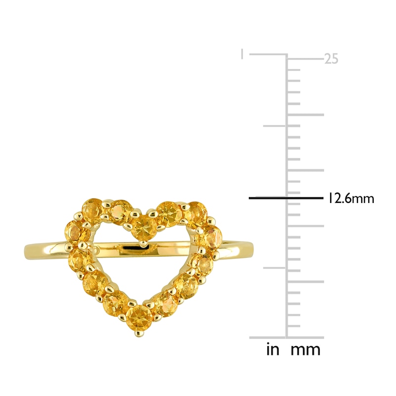 Natural Citrine Heart Ring 10K Yellow Gold