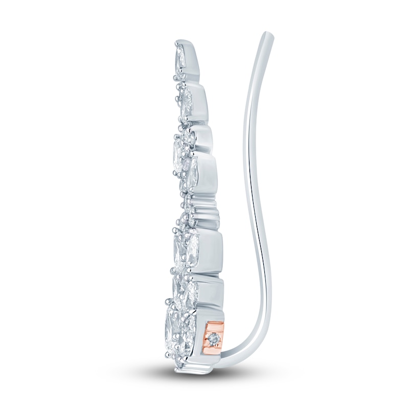 Main Image 2 of Pnina Tornai Diamond Single Right Climber Earring 3/4 ct tw Pear/Round 14K White Gold