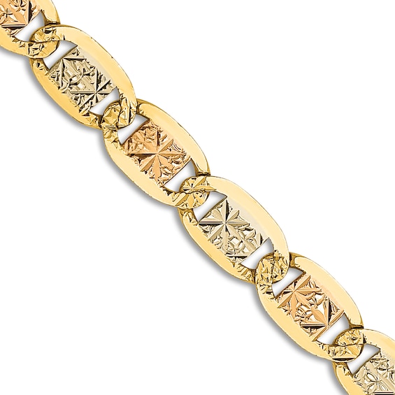 Mens Solid Valentino Chain Necklace 14K TwoTone Gold 22 5mm