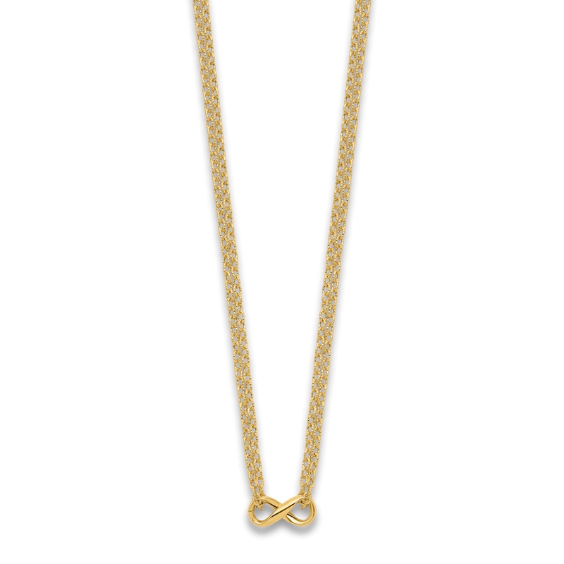 Main Image 2 of High-Polish 2-Strand Infinity Necklace 14K Yellow Gold