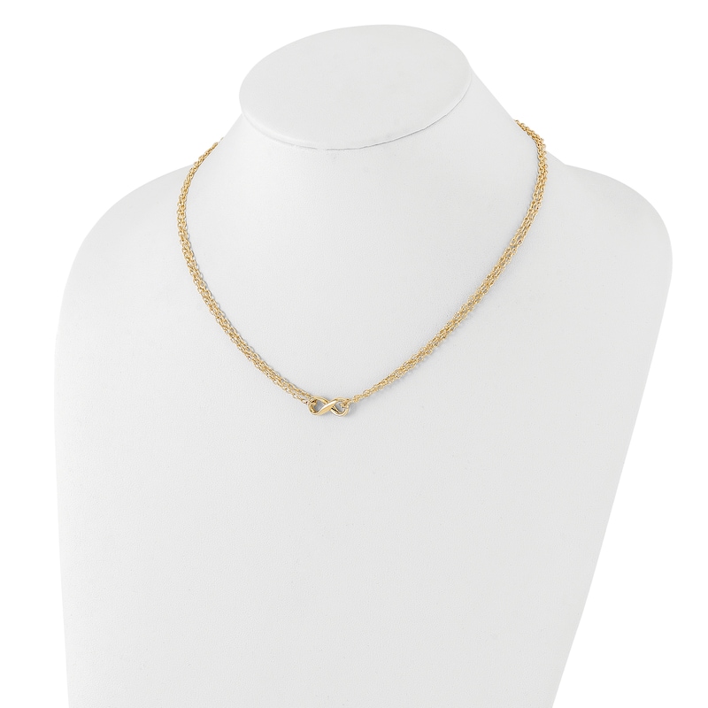 Main Image 3 of High-Polish 2-Strand Infinity Necklace 14K Yellow Gold