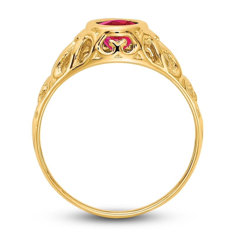 Natural Ruby Ring 14K Yellow Gold