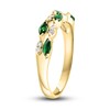 Thumbnail Image 2 of LALI Jewels Natural Emerald Anniversary Band 1/15 ct Diamonds 14K Yellow Gold