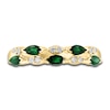 Thumbnail Image 3 of LALI Jewels Natural Emerald Anniversary Band 1/15 ct Diamonds 14K Yellow Gold
