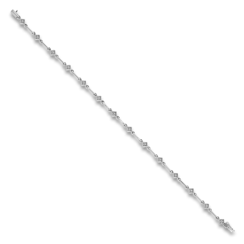 Main Image 1 of Diamond Bracelet 1/8 ct tw Round 14K White Gold 7.5"