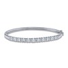 Diamond Bangle Bracelet 1 ct tw Round/Baguette 14K White Gold 7"