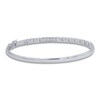 Diamond Bangle Bracelet 1 ct tw Round/Baguette 14K White Gold 7"