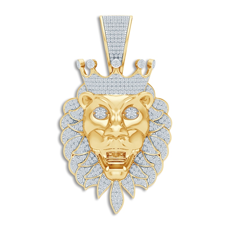 Main Image 1 of Diamond Lion Charm 1 ct tw Round 14K Yellow Gold