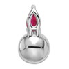 Cultured Freshwater Pearl & Natural Ruby Necklace Charm 14K White Gold