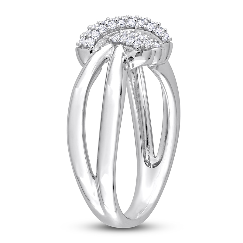Main Image 2 of Y-Knot Diamond Ring 1/4 ct tw Round 14K White Gold