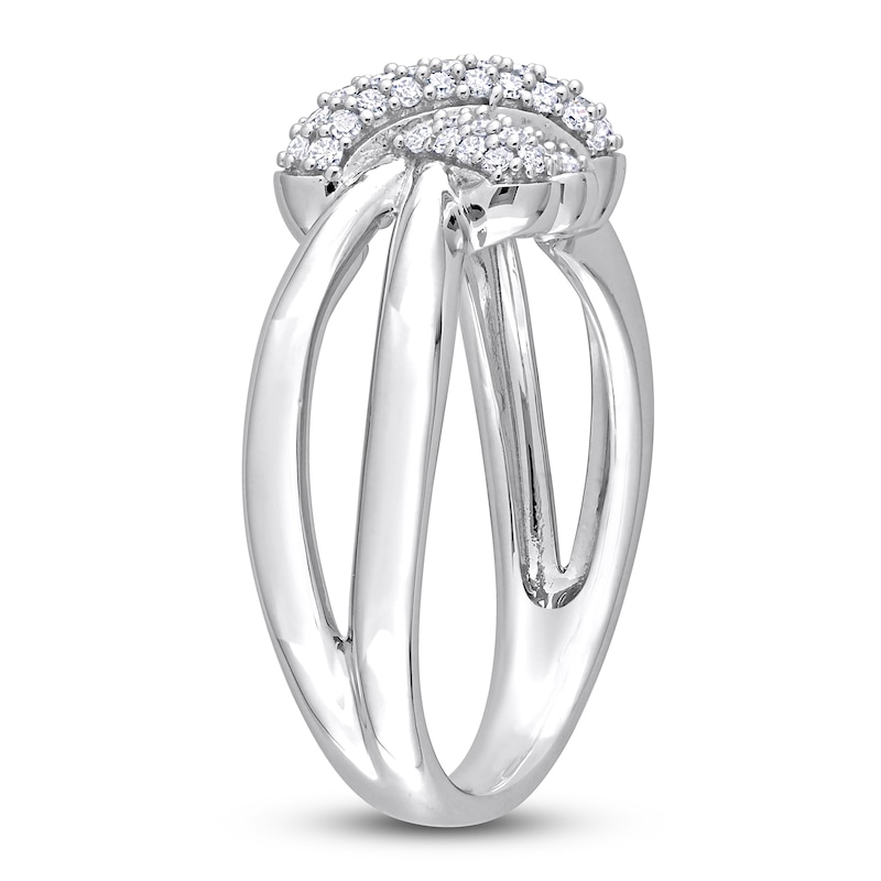 Y-Knot Diamond Ring 1/4 ct tw Round 14K White Gold