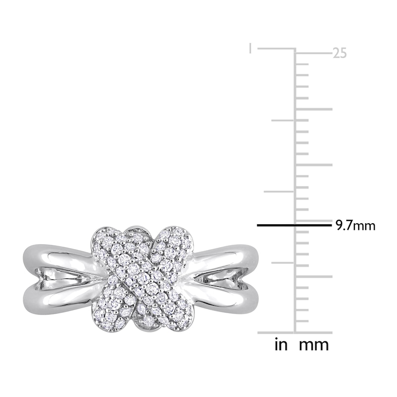 Y-Knot Diamond Ring 1/4 ct tw Round 14K White Gold