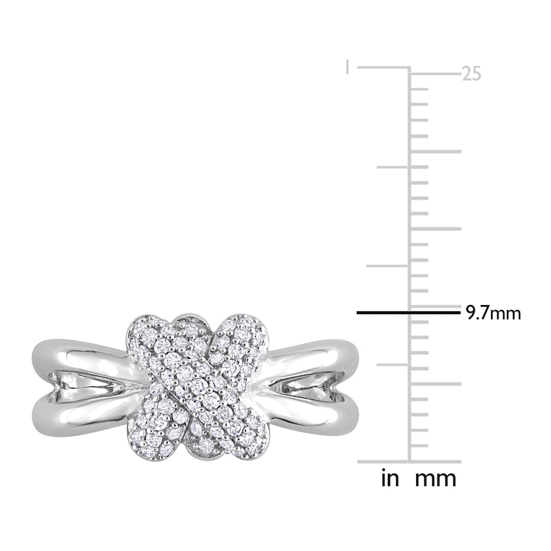 Main Image 4 of Y-Knot Diamond Ring 1/4 ct tw Round 14K White Gold