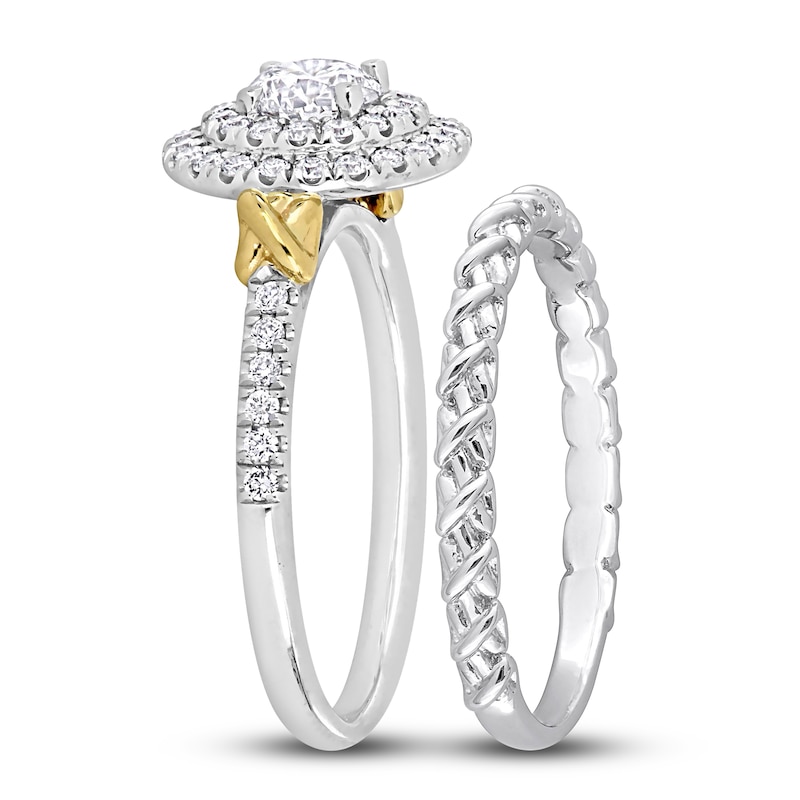 Main Image 2 of Y-Knot Diamond Bridal Set 7/8 ct tw Round 14K Two-Tone Gold